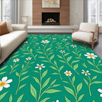 Green Floral Vine Pattern Rug