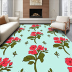 Coral Bloom Floral Pattern Rug