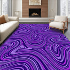 Vibrant Purple Swirl Striped Pattern Rug