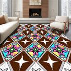 Colorful Diamond Star Pattern Rug