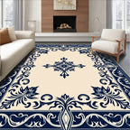 Ornate Floral Scrollwork Decorative Design Rug