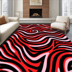 Bold Red And Pink Swirl Pattern Rug