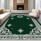 Intricate Floral Medallion Arabesque Border Rug