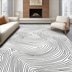 Monoline Contour Topographic Pattern Rug