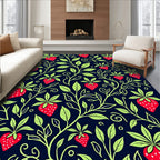 Strawberry Vine Foliage Pattern Rug