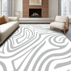Abstract Gray Swirl Pattern Design Rug