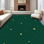 Emerald Gold Polka Dot Pattern Rug