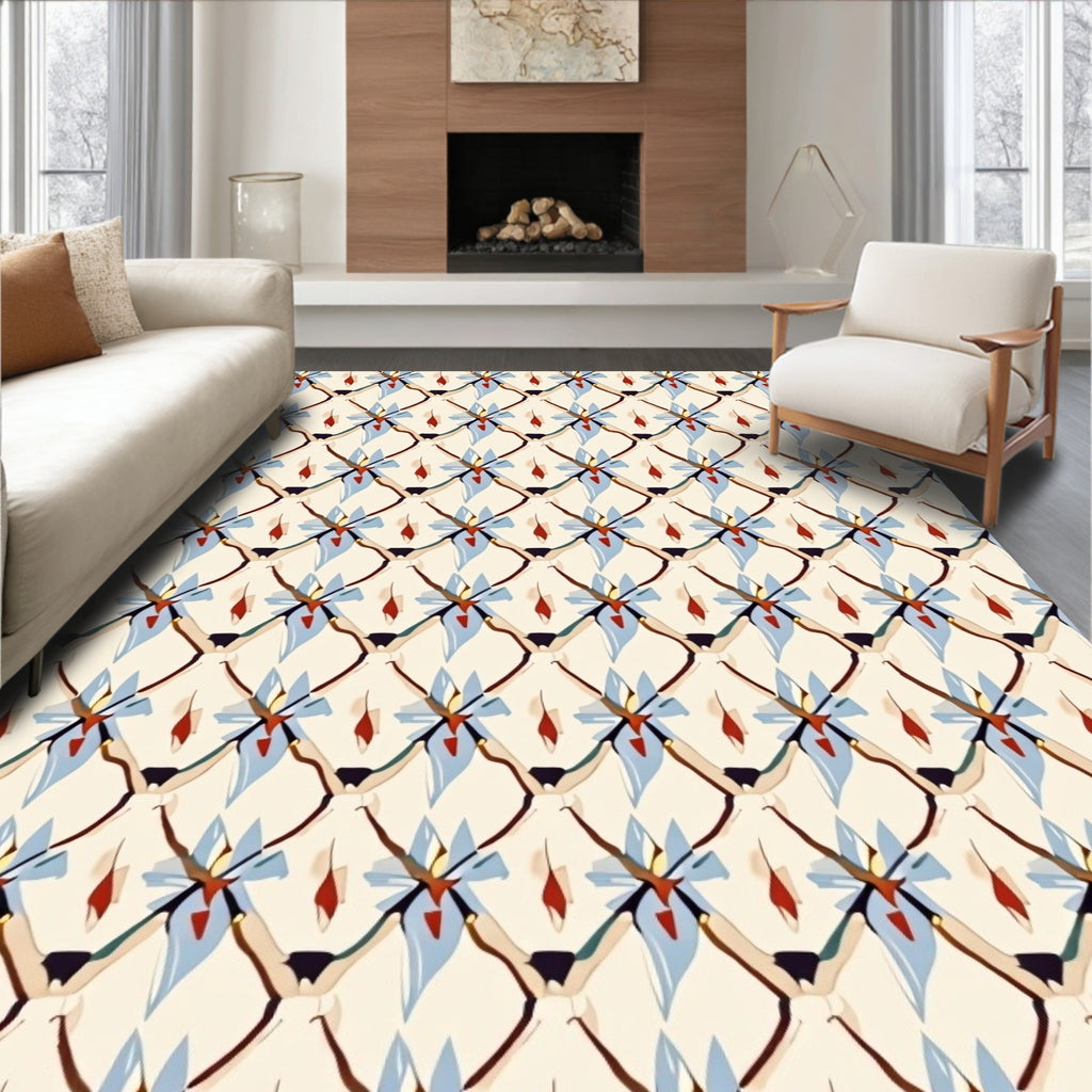 Stylized Diamond Lattice Geometric Pattern Rug