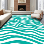 Teal Wave Pattern Rug