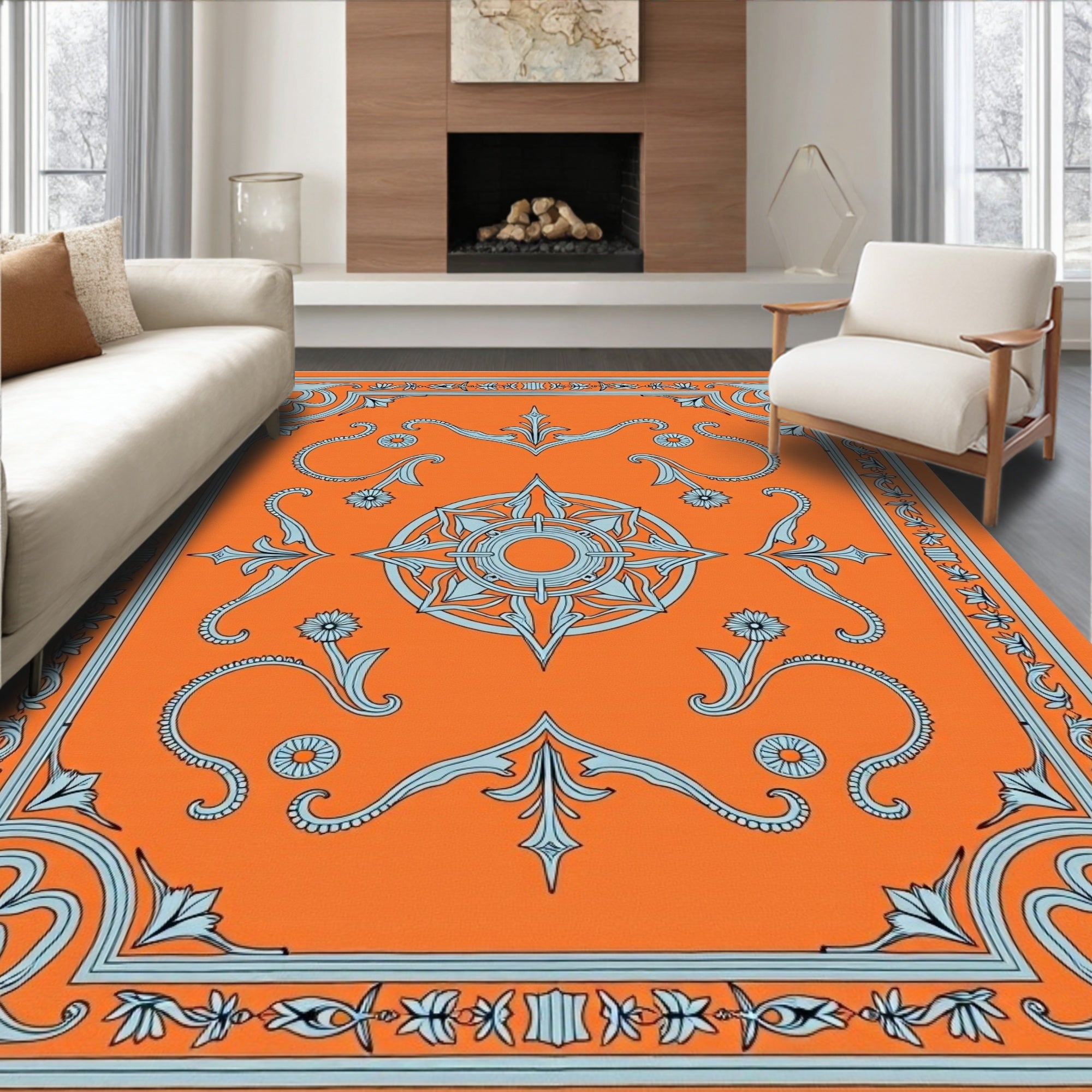 Mandala Floral Baroque Pattern Rug