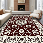 Ornate Floral And Vine Pattern Rug