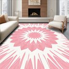 Pink Petal Burst Mandala Rug