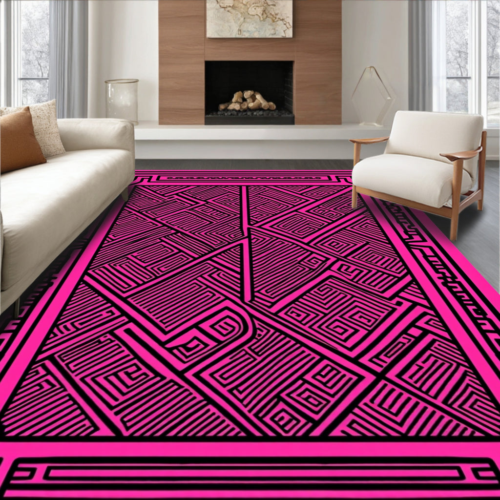 Bold Maze Geometric Pattern Rug