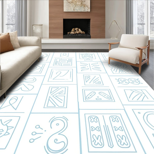 Abstract Line Art Geometric Patterns Rug