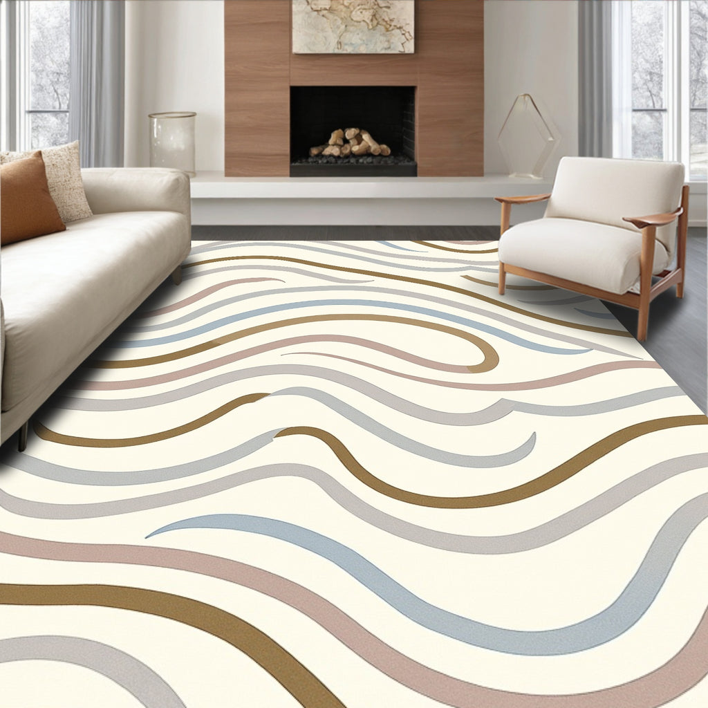 Soft Wavy Stripes Pattern Rug