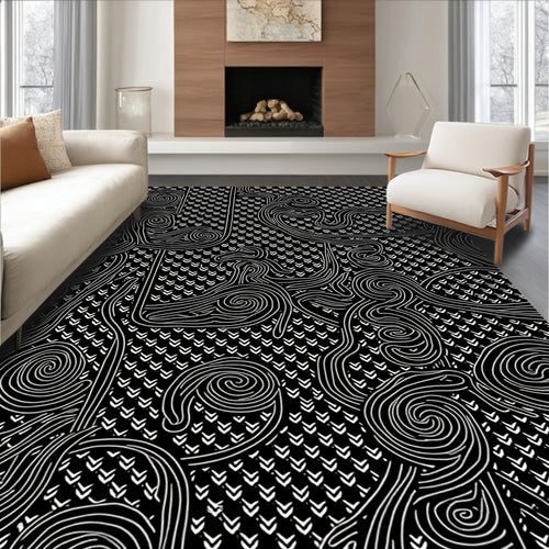 Abstract Swirl Modern Geometric Design Rug