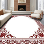 Ornate Floral Border Design Rug