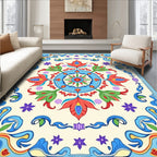 Vibrant Floral Medallion Pattern Rug