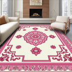 Pink Floral Mandala Design Rug