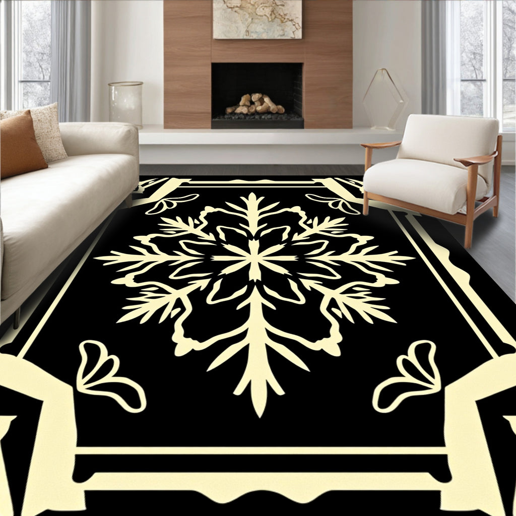 Ornate Floral Mandala Pattern Rug