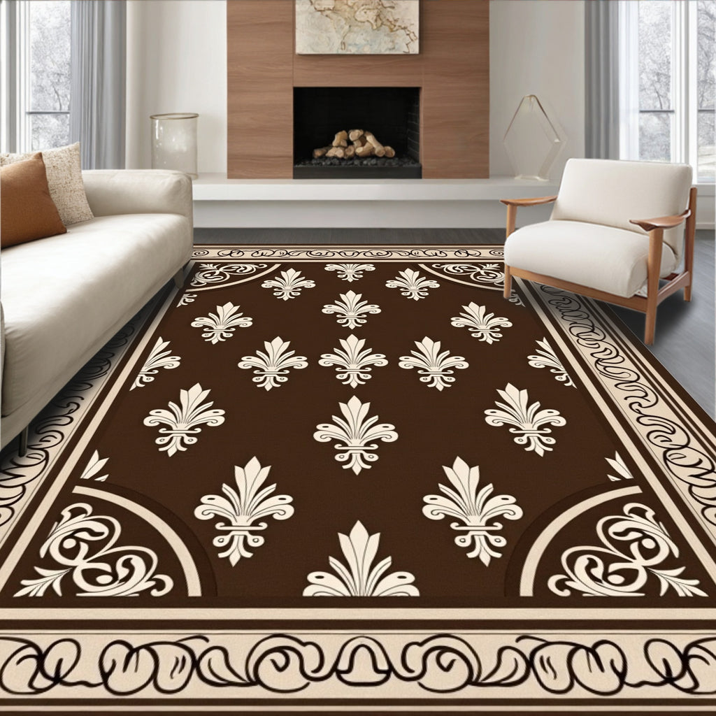 Classic Fleur-de-lis Pattern Rug