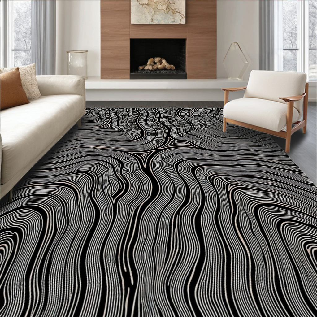 Abstract Organic Contour Pattern Rug