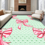 Pink Bows On Polka Dot Style Rug