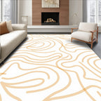 Abstract Wavy Cream Modern Pattern Rug