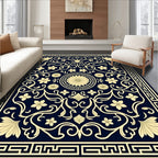 Classic Floral Scroll Border Design Rug