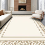 Intricate Gold Swirl Border Design Rug