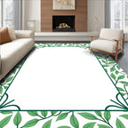 Green Leaf Vine Border Rug