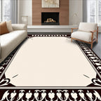Ornate Floral Border Pattern Rug