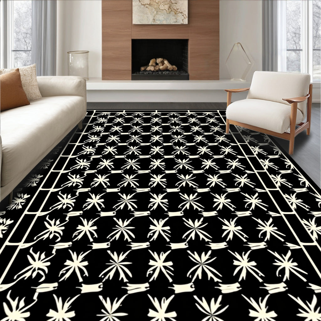 Abstract Starburst Patterned Textile Rug