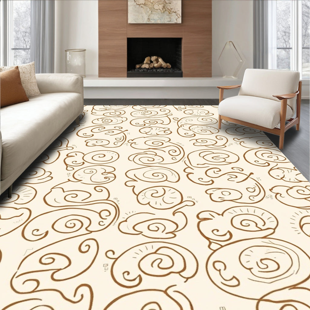 Playful Snail Pattern Delightful Design Rug