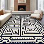 Abstract Maze Geometric Pattern Rug