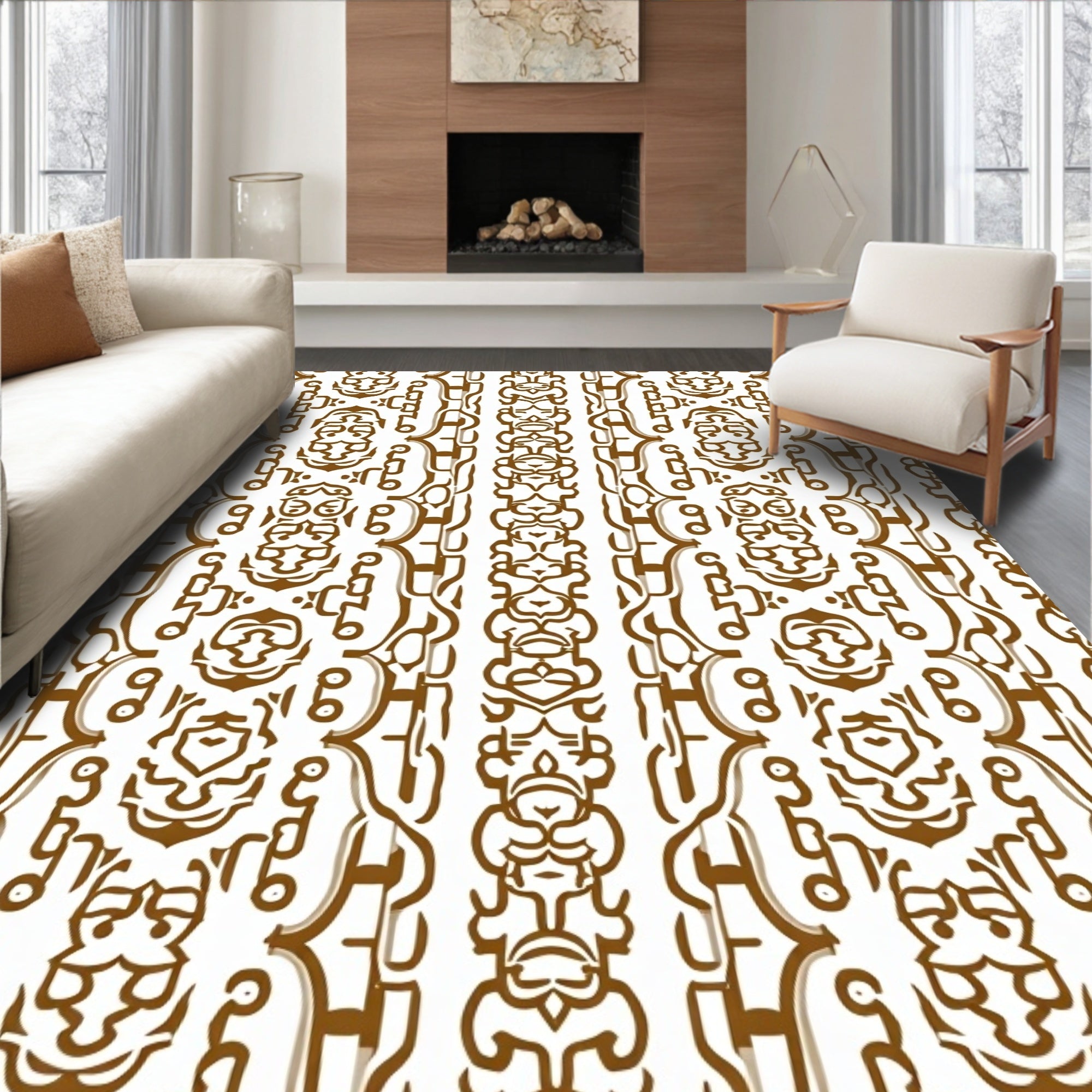Ornate Tribal Inspired Pattern Design Rug