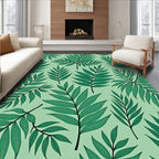 Green Tropical Foliage Pattern Rug