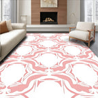 Soft Pink Abstract Art Deco Pattern Rug