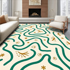 Curved Lines Whimsical Elements Pattern Rug