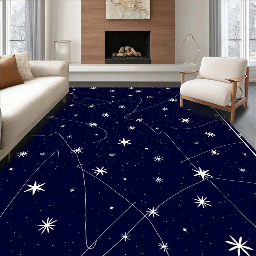 Celestial Starry Night Whimsical Design Rug