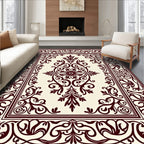 Classic Floral Scroll Frame Design Rug
