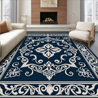 Classic Floral Border Medallion Rug