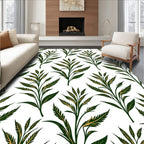 Elegant Natural Leaf Pattern Rug