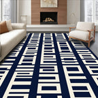 Modern Geometric Cream Columns Rug