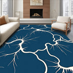 Abstract White Veined Organic Pattern Rug