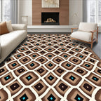 Brown Diamond Geometric Pattern Rug