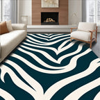Dark Beige Wavy Stripe Pattern Rug