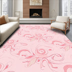 Soft Pink Floral Swirl Pattern Rug