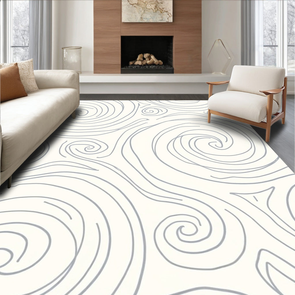 Abstract Swirls Organic Pattern Rug