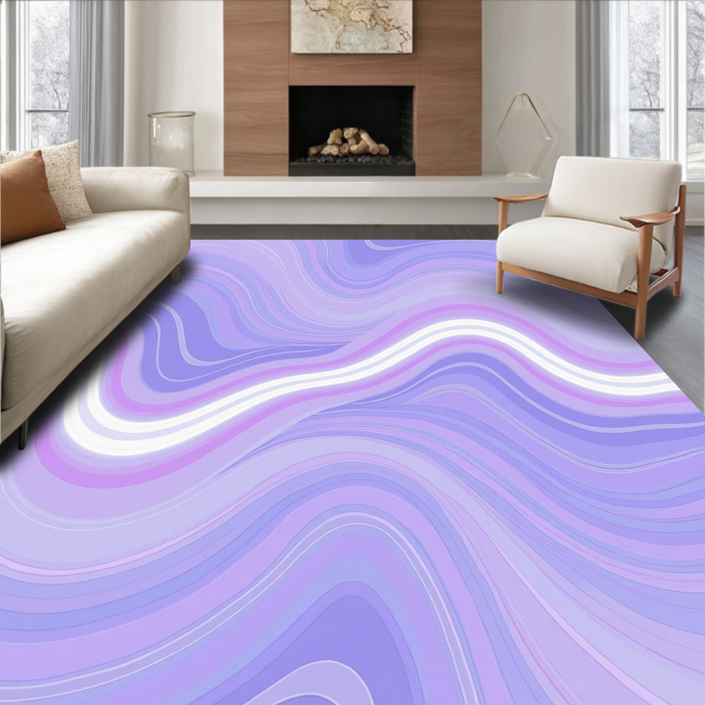 Flowing Pastel Waves Design Rug